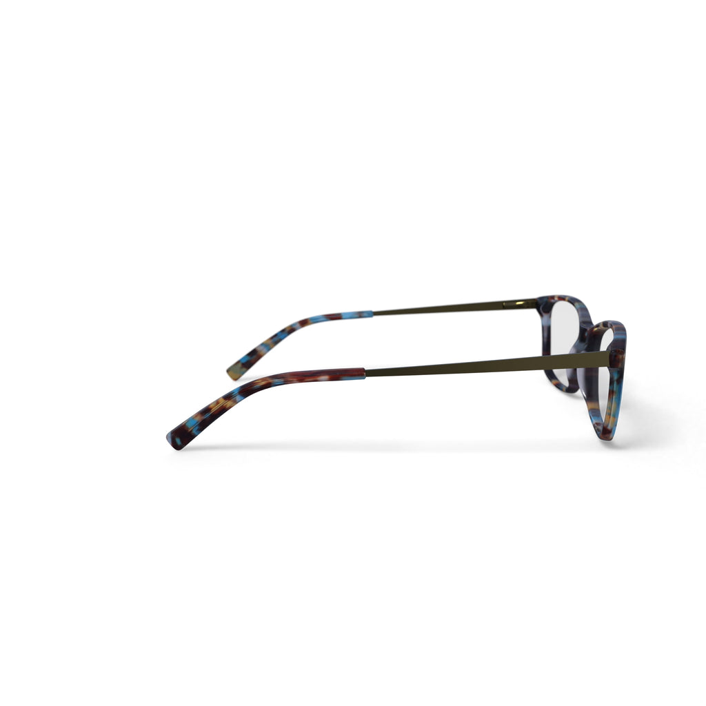 Women's Sweet as Pie Rectangular Prescription Eyeglasses with Case, Blue Tortoise