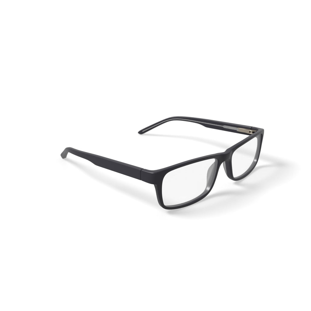 Men's W151 Rectangular Prescription Eyeglasses with Case, Black