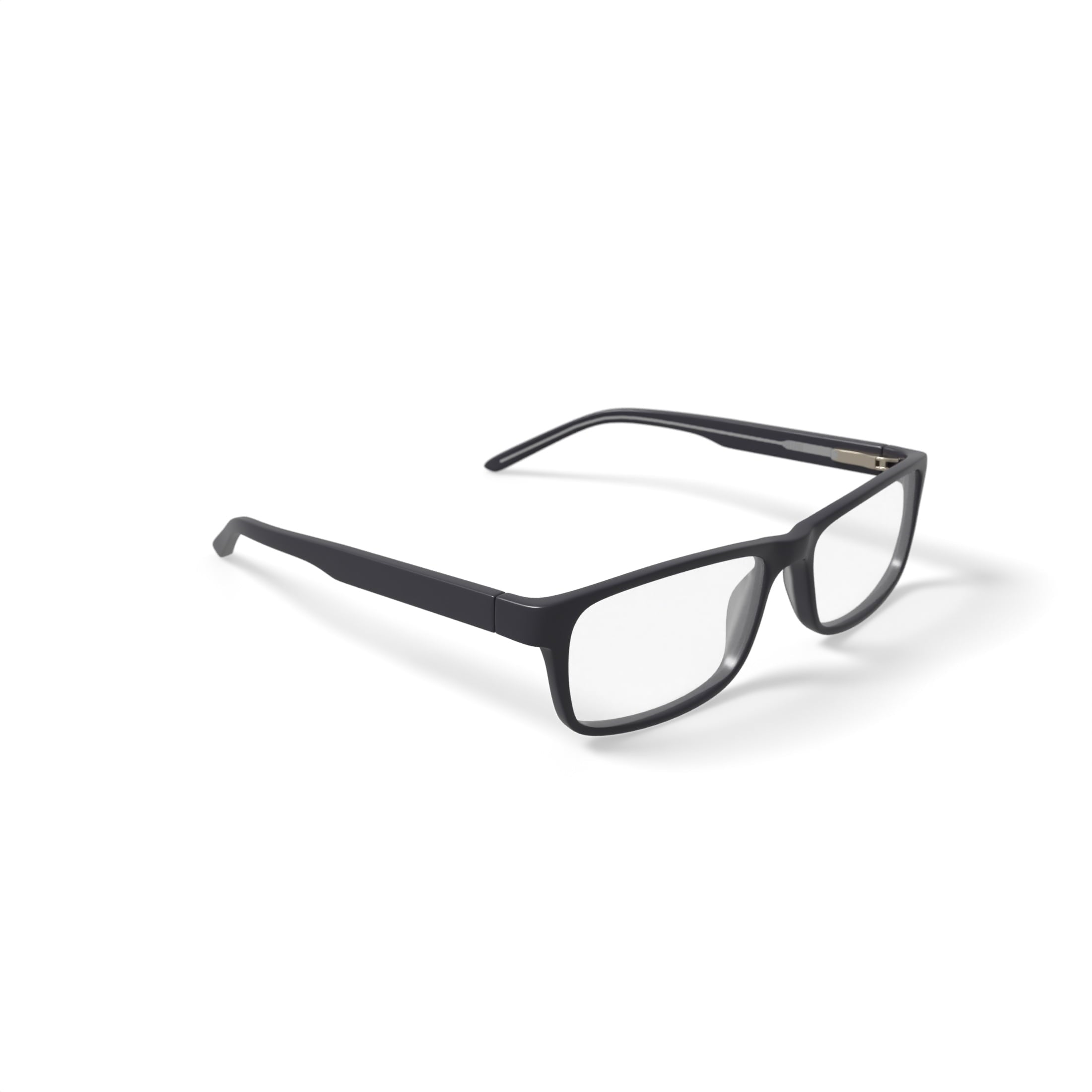 Men's W151 Rectangular Prescription Eyeglasses with Case, Black