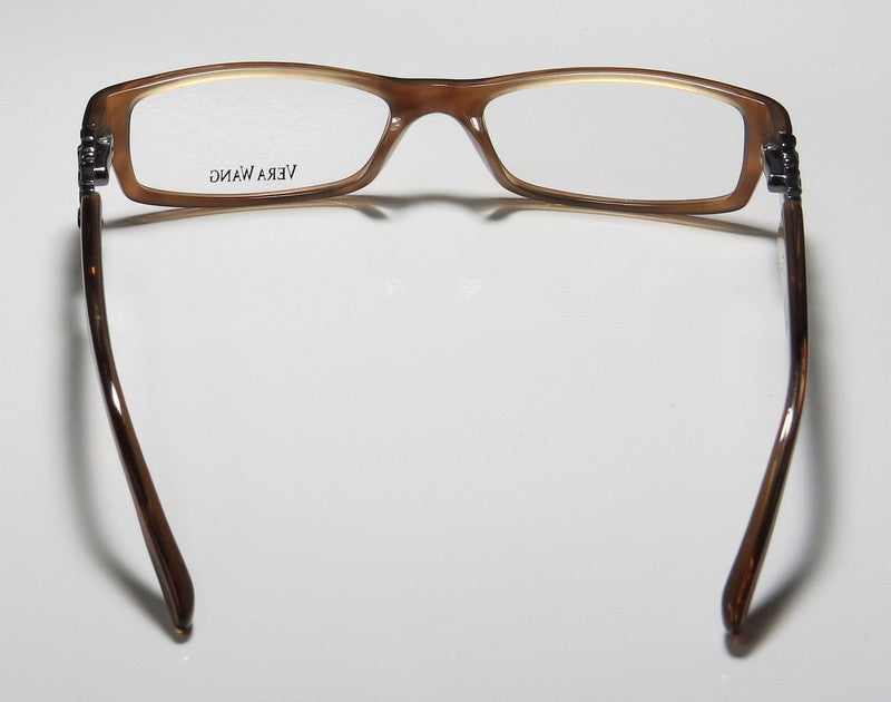 NEW VERA WANG V083 WOMENS/LADIES DESIGNER FULL-RIM SUN SUEDE FRAME DEMO LENSES 50-16-130 FLEXIBLE HINGES EYEGLASSES/EYE GLASSES