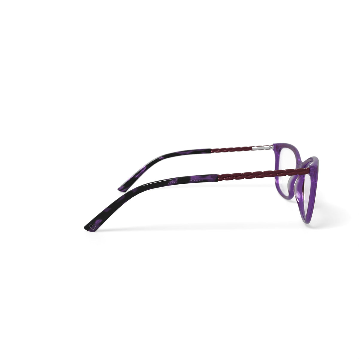 Women's HC268 Square Prescription Eyeglasses with Case, Dark Purple