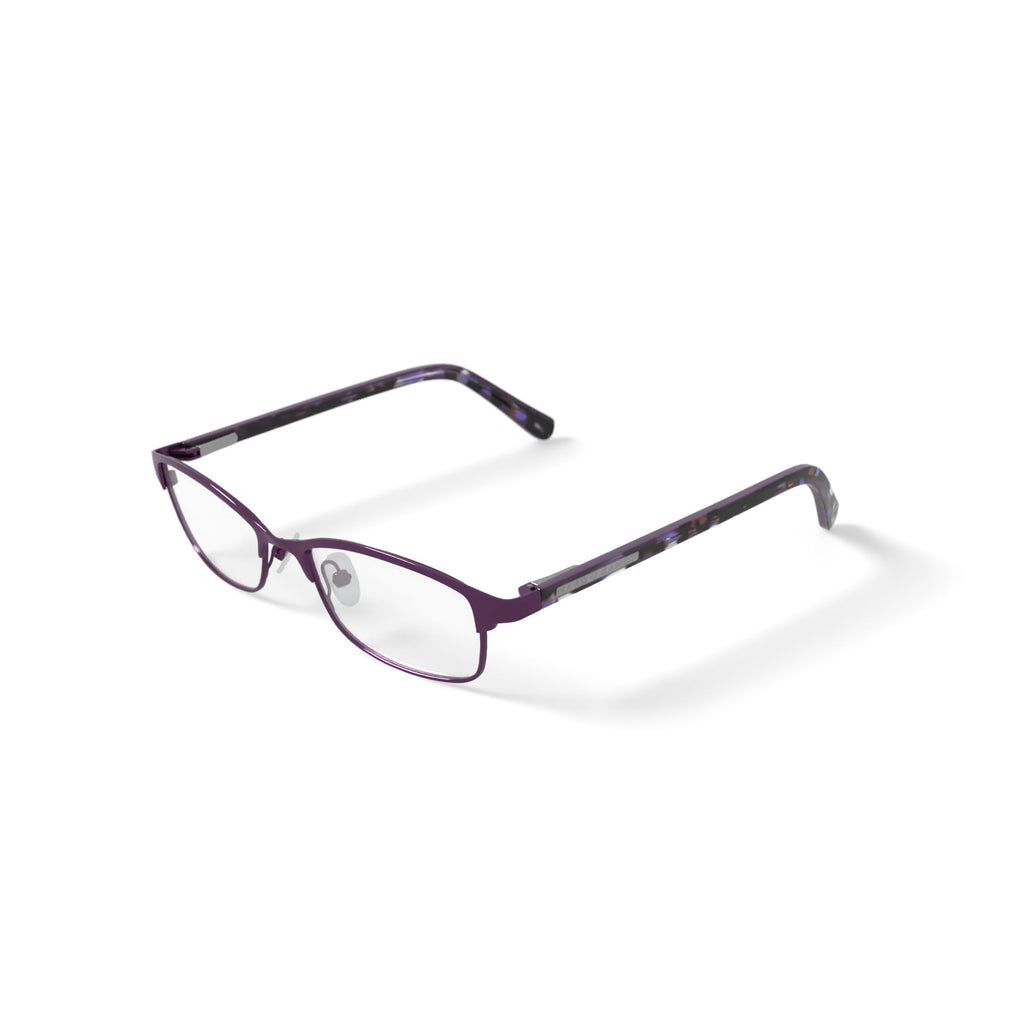 Women's HC21 Browline Prescription Eyeglasses with Case, Matte Dark Purple