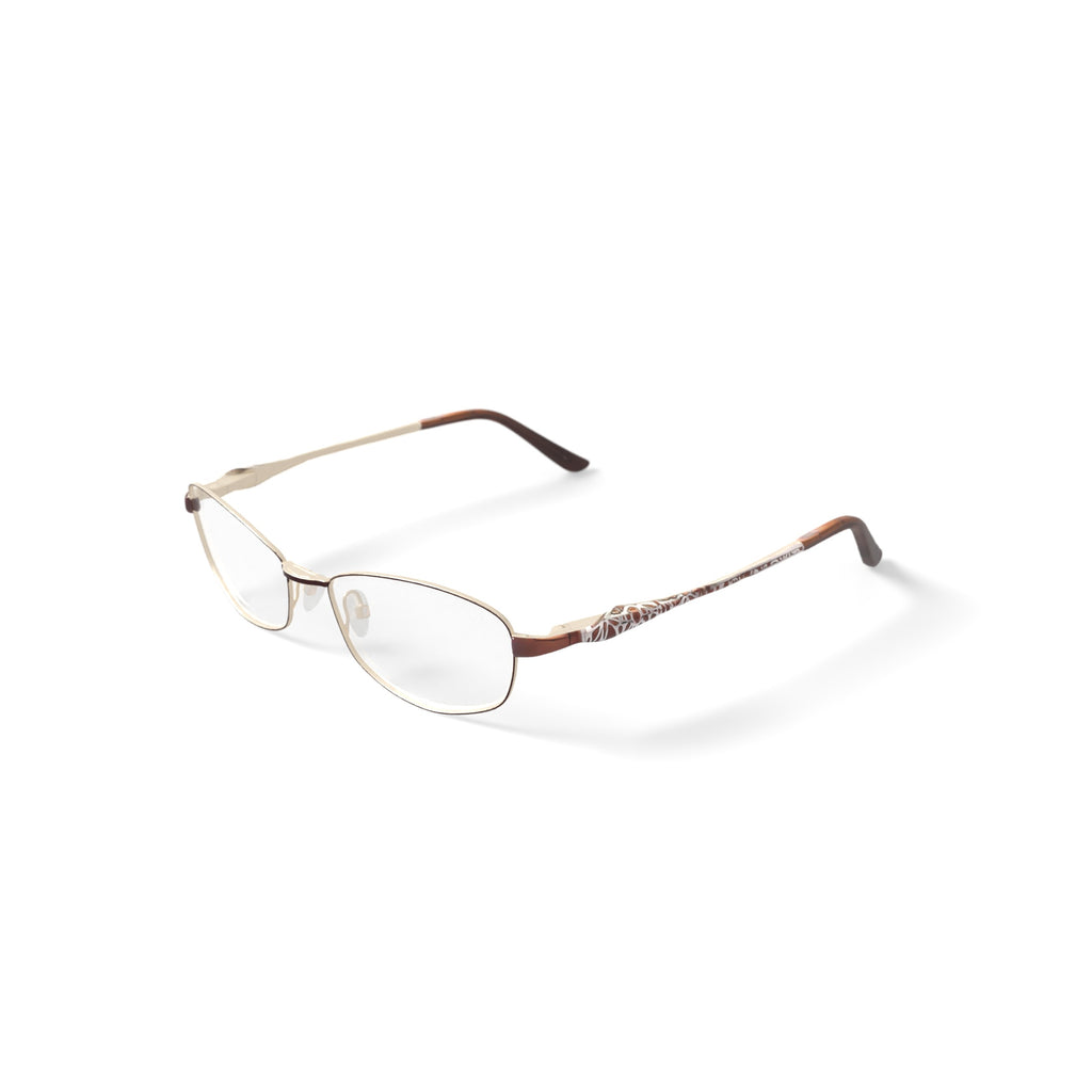 Womens S3209 Oval Prescription Eyeglasses with Case, Brown