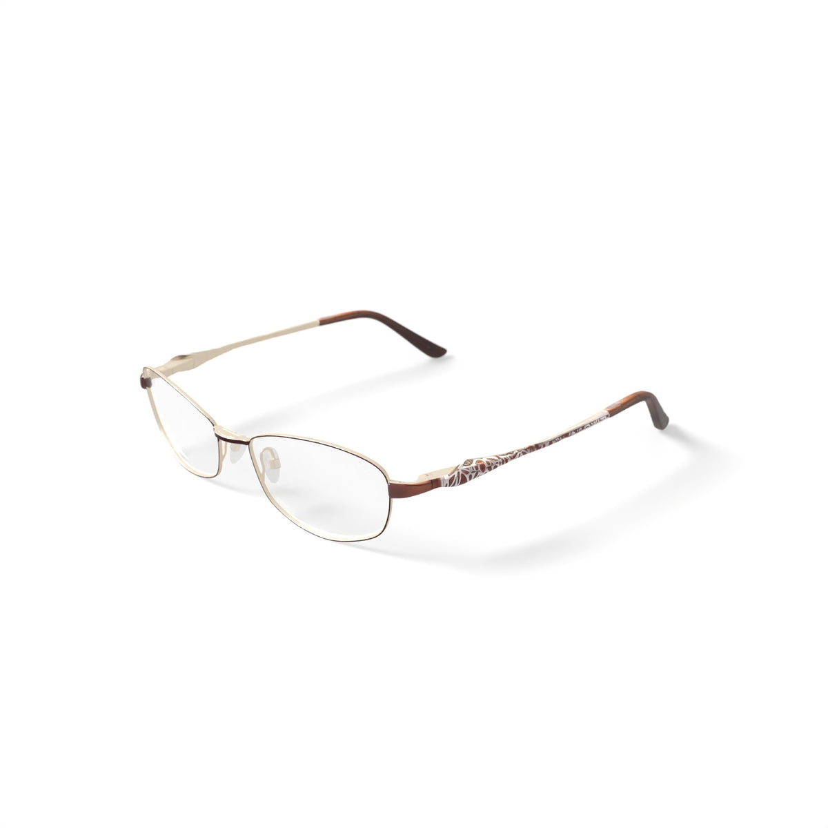Womens S3209 Oval Prescription Eyeglasses with Case, Brown