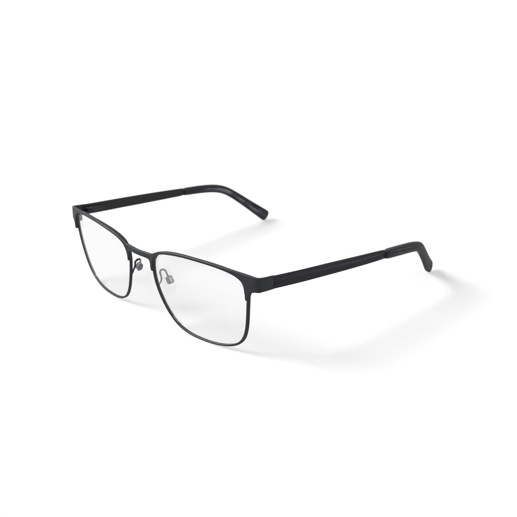 Men's MV010 Patrick Square Prescription Eyeglasses with Case, Black