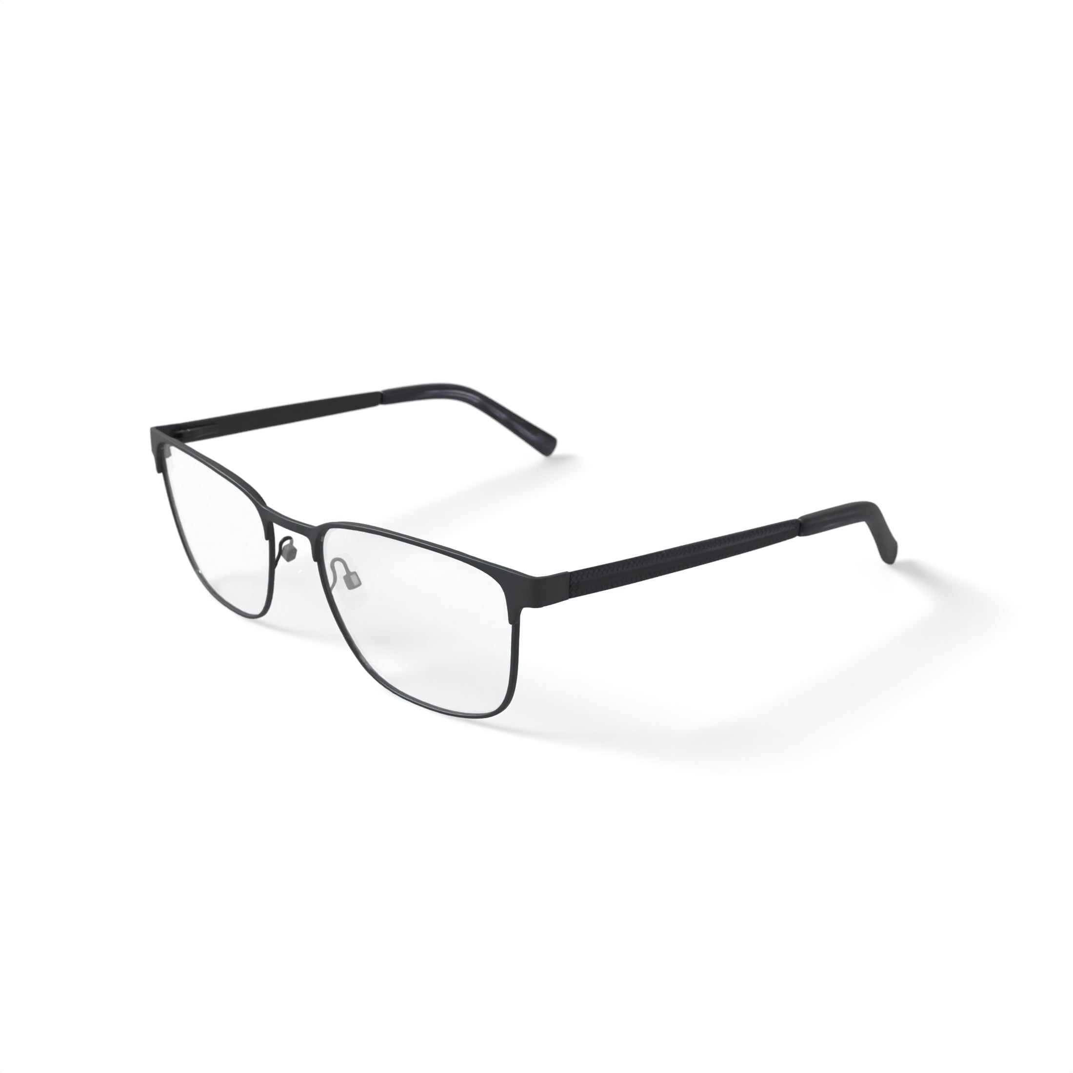 Men's MV010 Patrick Square Prescription Eyeglasses with Case, Black