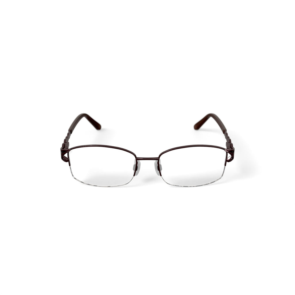 Women's BR60 Square Prescription Eyeglasses with Case, Beige