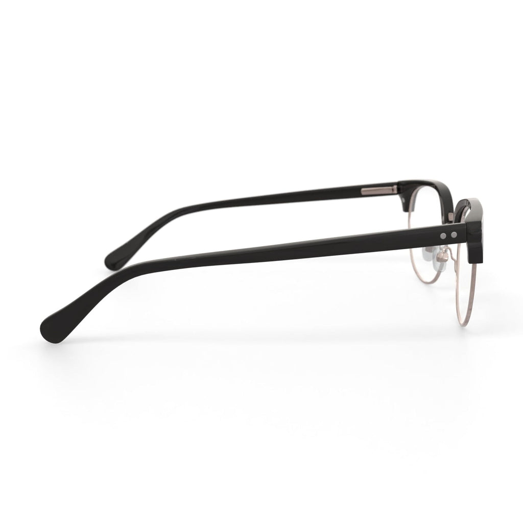 True Religion Men's T008 Browline Prescription Eyeglasses with Case, Black