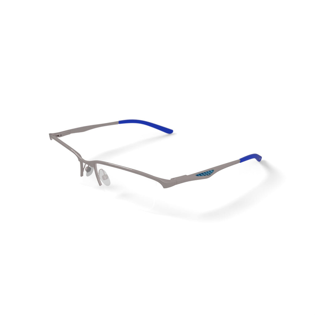 New Balance Men's NB506 Rectangular Prescription Eyeglasses with Case, Silver