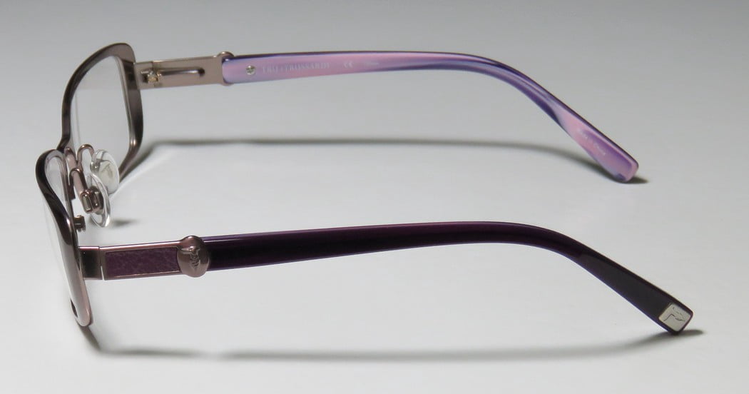 NEW TRUSSARDI 12507 WOMENS/LADIES DESIGNER FULL-RIM TITANIUM MAUVE / VIOLET TITANIUM OPTICAL FRAME DEMO LENSES 53-16-135 FLEXIBLE HINGES EYEGLASSES/EYE GLASSES