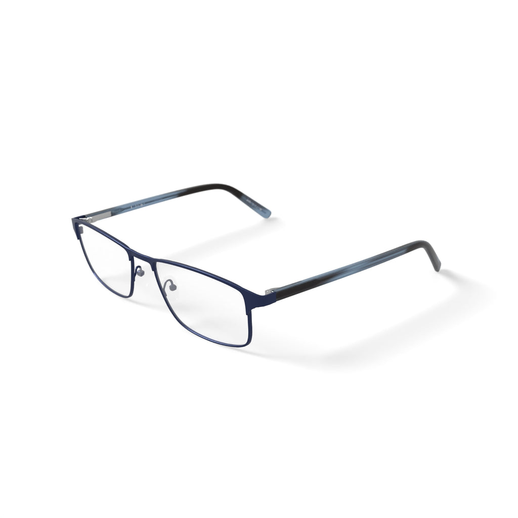 Men's BE156 Oleander Rectangular Prescription Eyeglasses with Case, Navy Blue