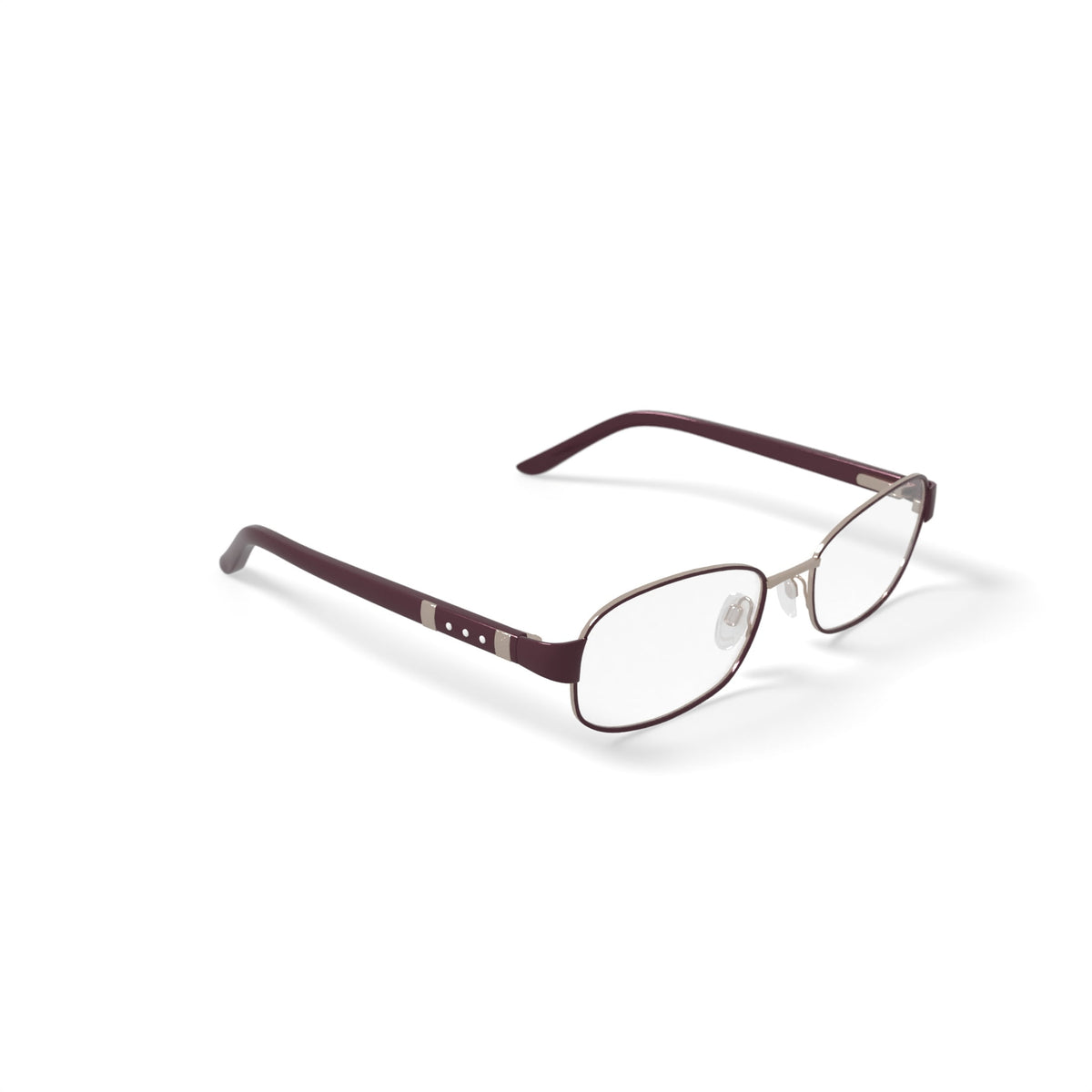 Women's M251 Rectangular Prescription Eyeglasses with Case, Burgundy