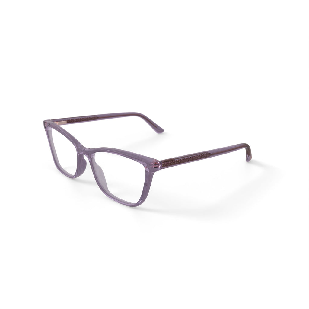 Women's HCV16 Square Prescription Eyeglasses with Case, Crystal Pink