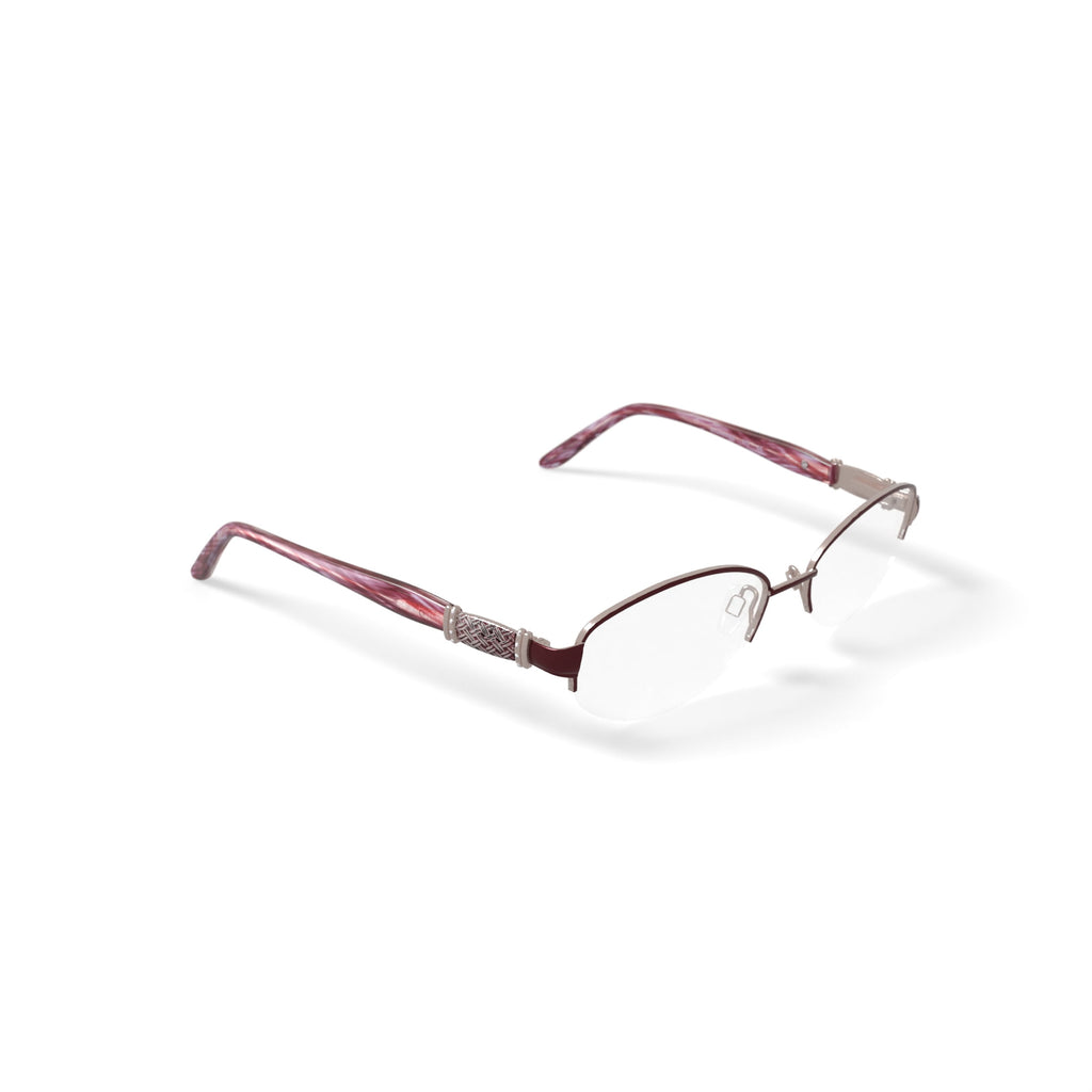 Women's BR68 Oval Prescription Eyeglasses with Case, Burgundy