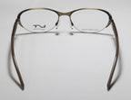 NEW LIGHTEC 7037L WOMENS/LADIES DESIGNER HALF-RIM ANTIQUE GOLD / BROWN FRAME DEMO LENSES 51-16-135 FLEXIBLE HINGES EYEGLASSES/GLASSES