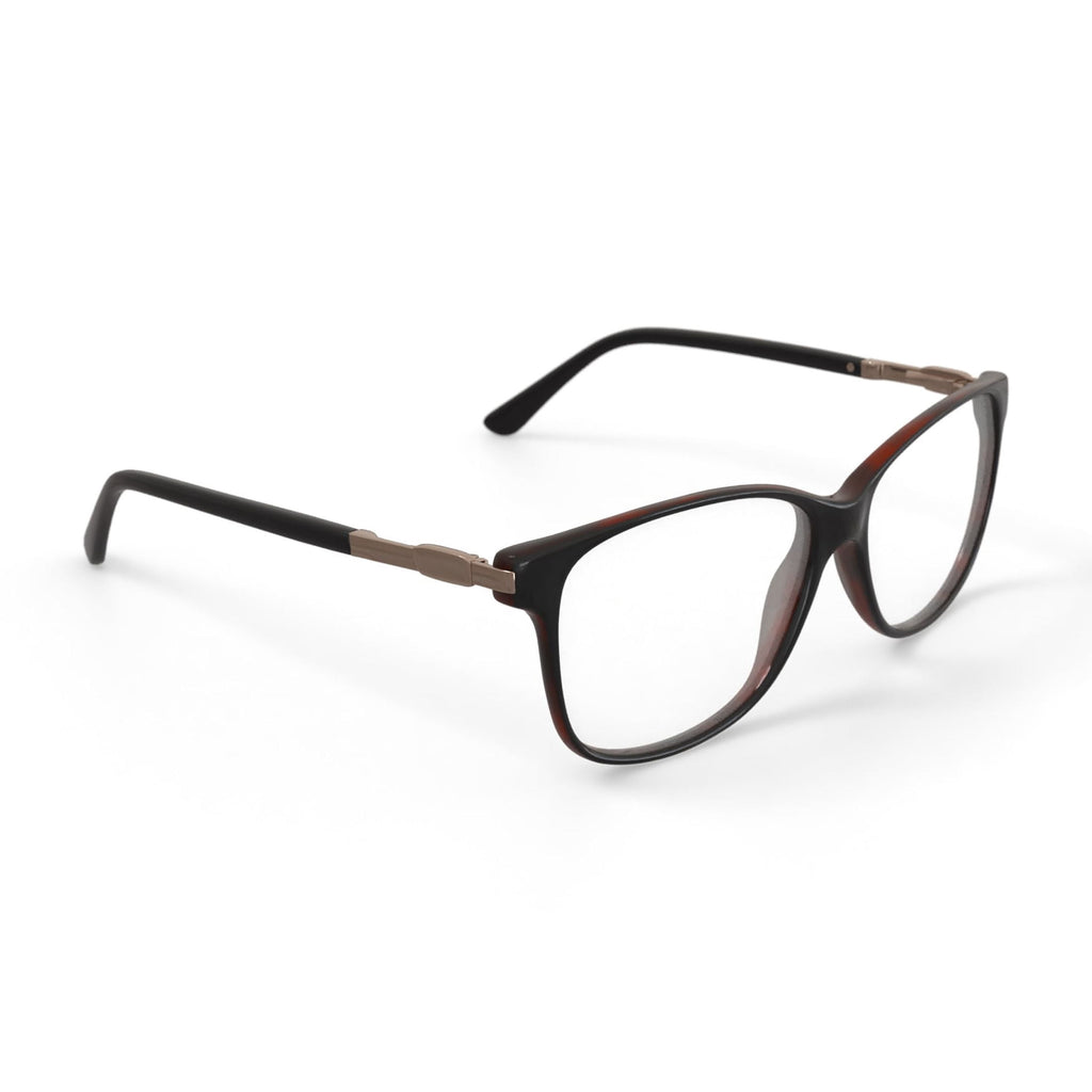 Women's WOP67 Square Prescription Eyeglasses with Case, Brown