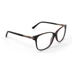 Women's WOP67 Square Prescription Eyeglasses with Case, Brown