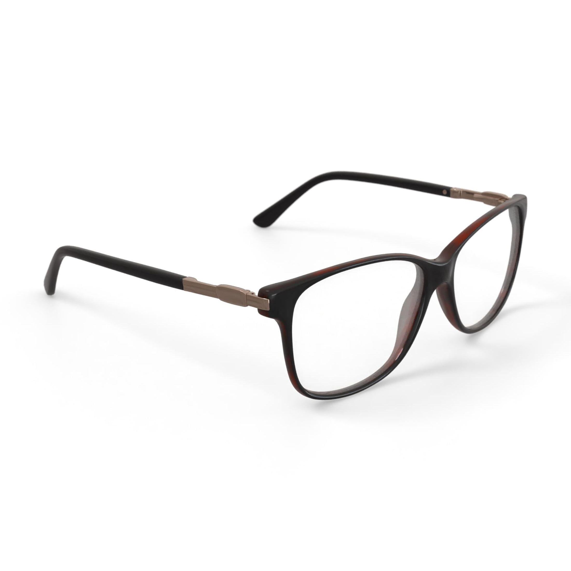 Women's WOP67 Square Prescription Eyeglasses with Case, Brown