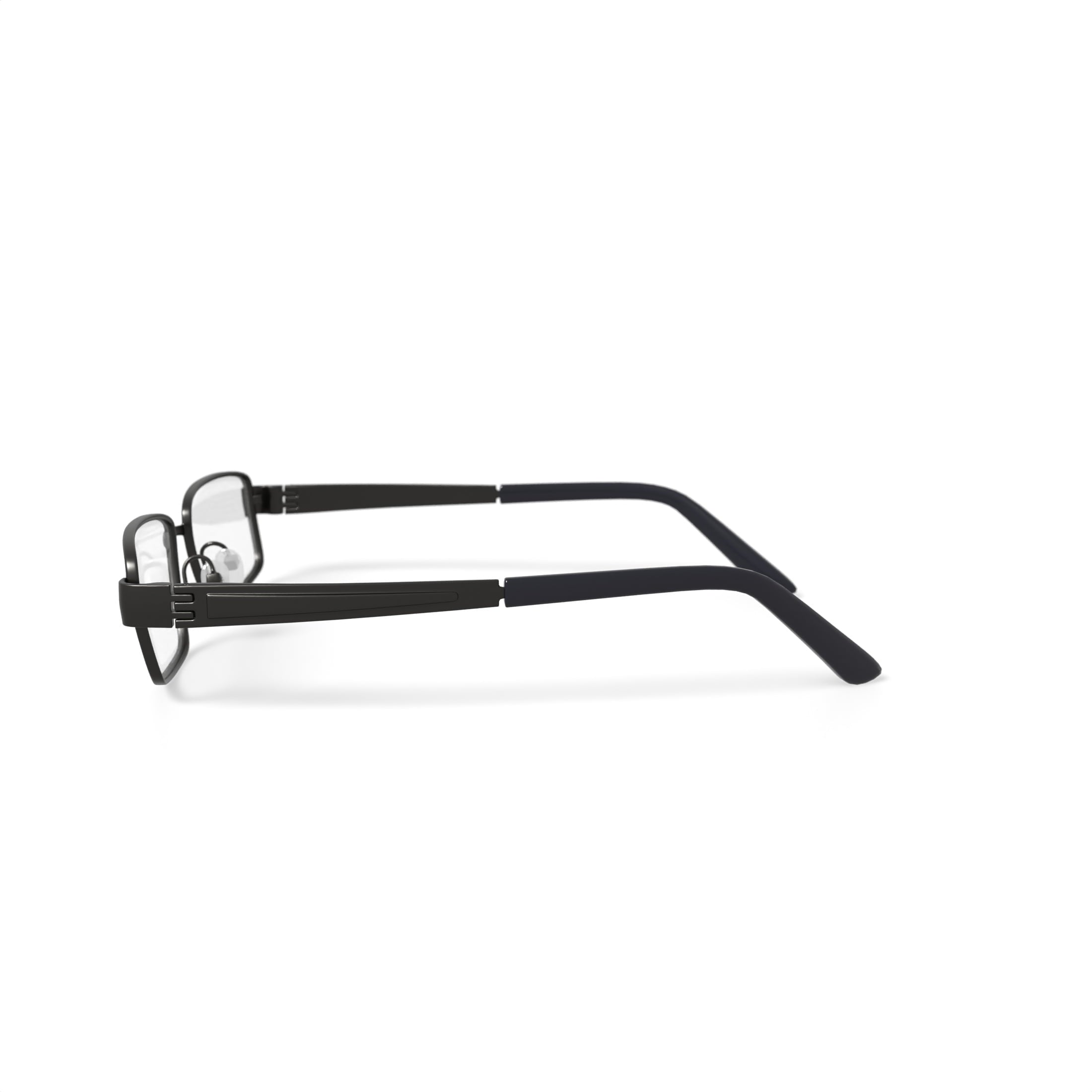 Men's Major Rectangular Prescription Eyeglasses with Case, Dark Gunmetal