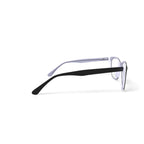 Women's FM13037 Square Prescription Eyeglasses with Case, Black/Crystal