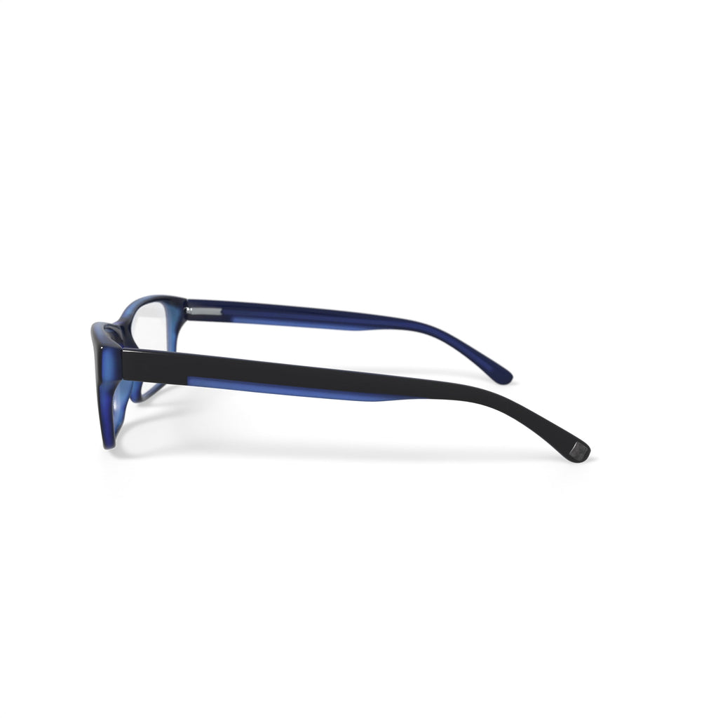 American Classics Men's Carter Square Prescription Eyeglasses with Case, Black/Blue