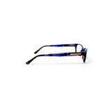 Women's HC13 Rectangular Prescription Eyeglasses with Case, Blue Tortoise