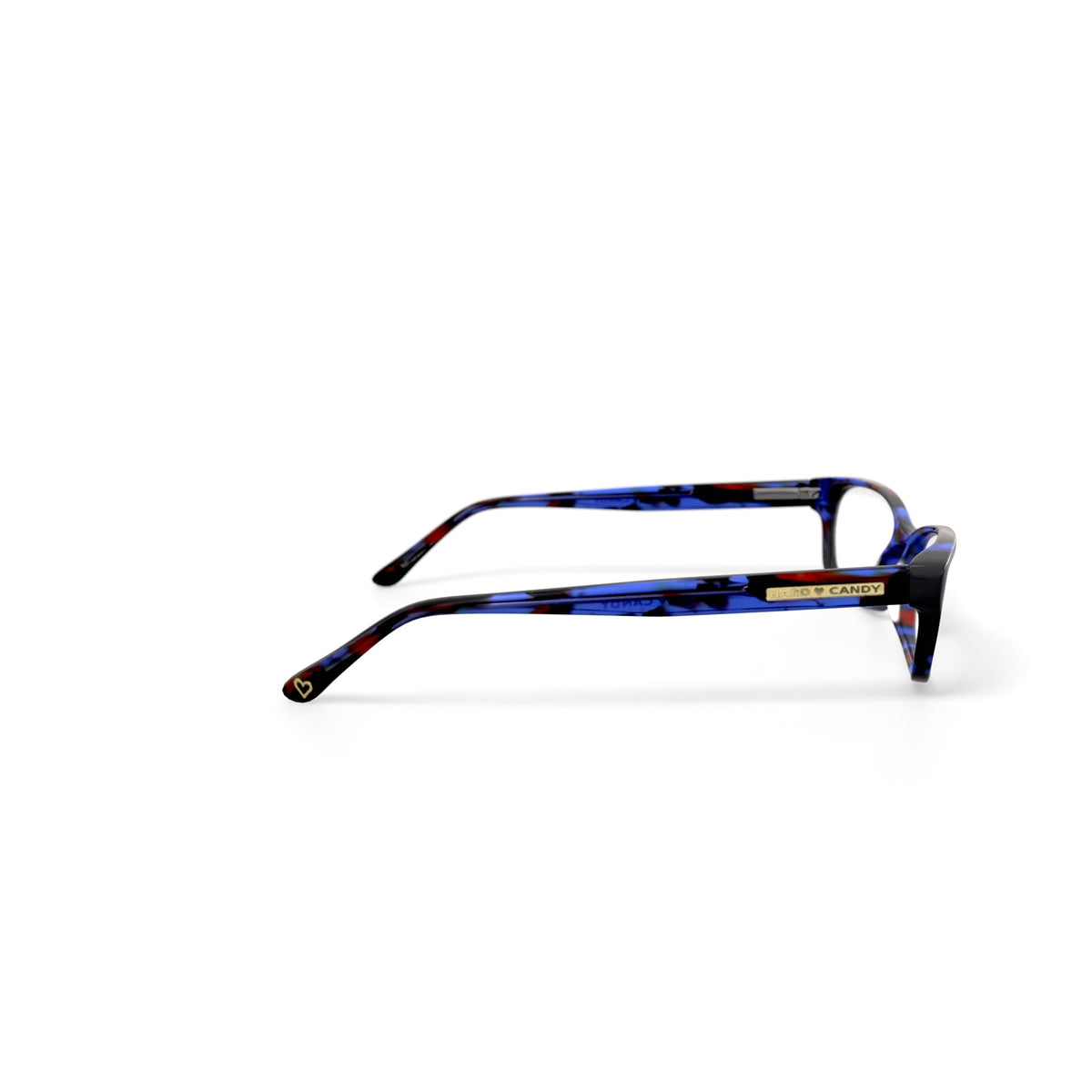 Women's HC13 Rectangular Prescription Eyeglasses with Case, Blue Tortoise