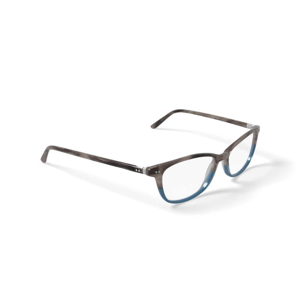 Women's WOP64 Square Prescription Eyeglasses with Case, Brown Turquoise