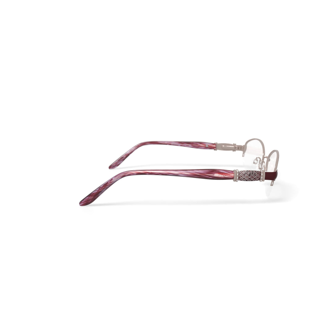 Women's BR68 Oval Prescription Eyeglasses with Case, Burgundy