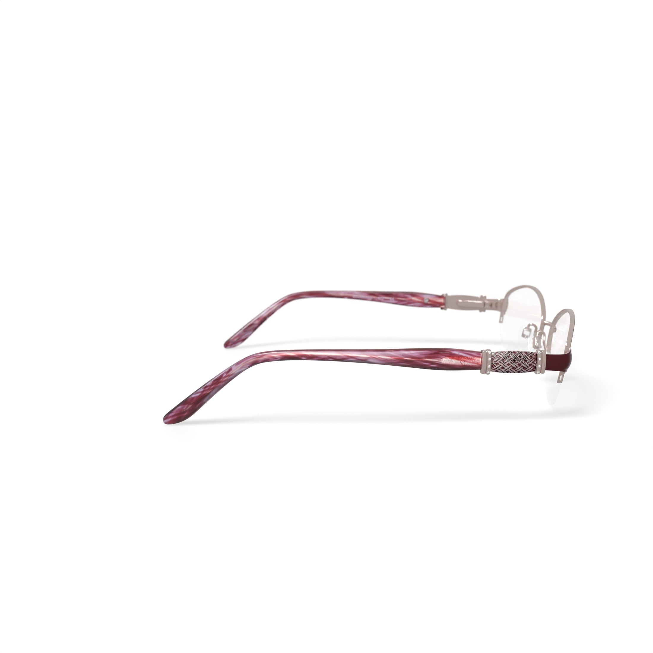 Women's BR68 Oval Prescription Eyeglasses with Case, Burgundy
