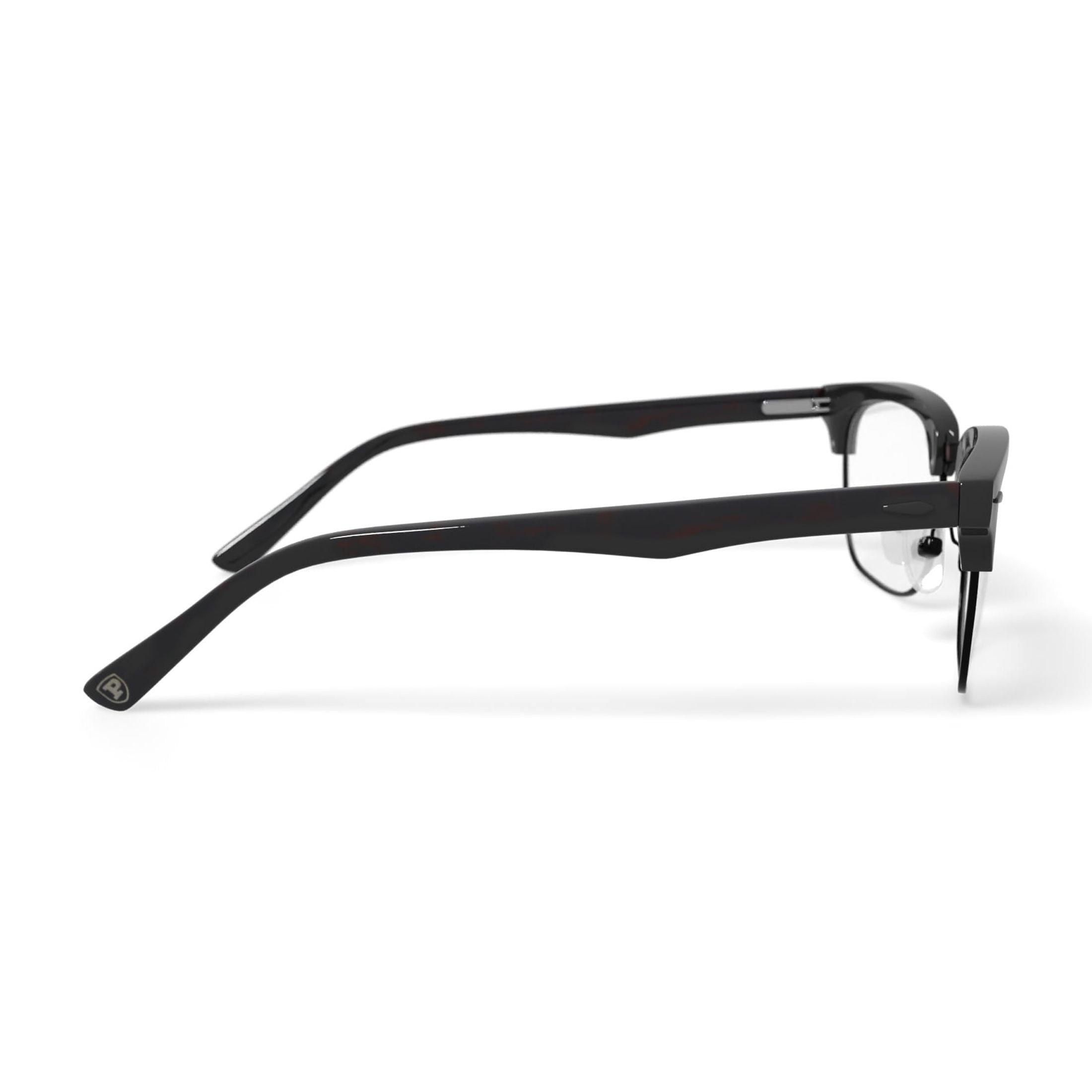 Men's HV712 Browline Prescription Eyeglasses with Case, Brown Tortoise