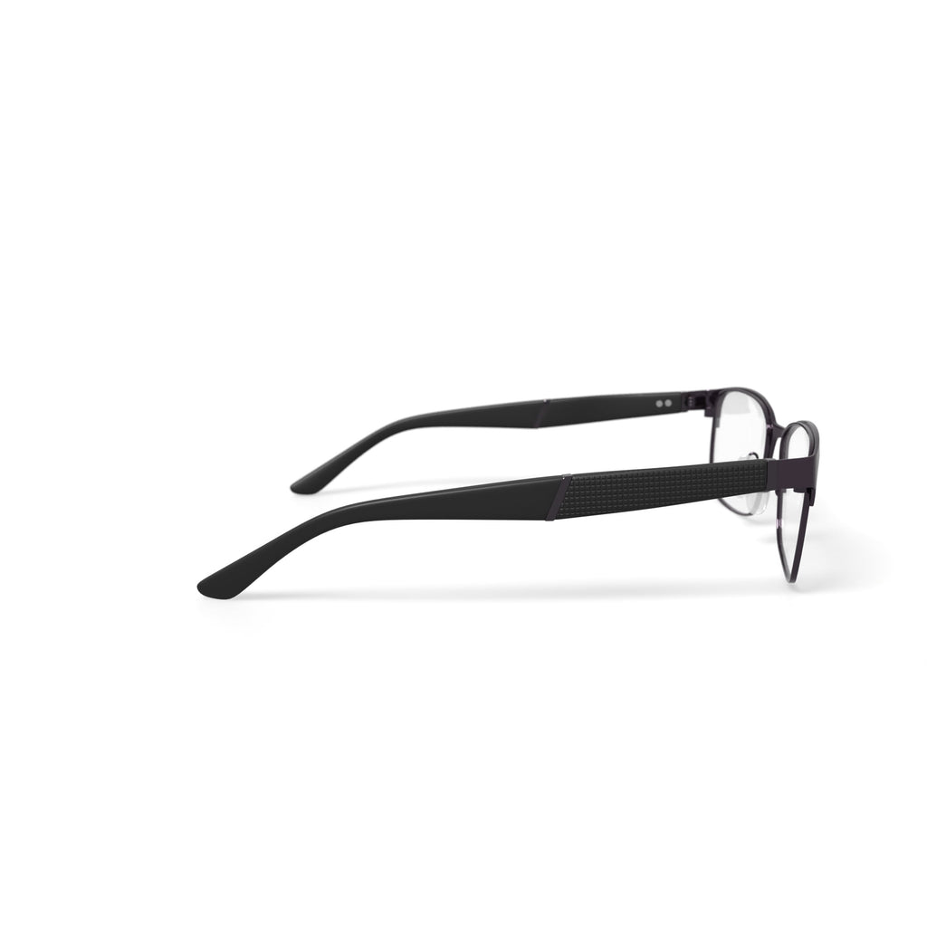 OCTO180 Men's Respect Browline Prescription Eyeglasses with Case, Gray