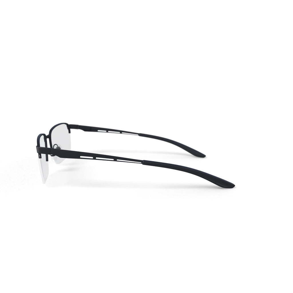 Men's Greg Rectangular Prescription Eyeglasses with Case, Gunmetal
