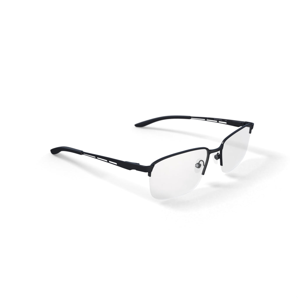 Men's Greg Rectangular Prescription Eyeglasses with Case, Gunmetal