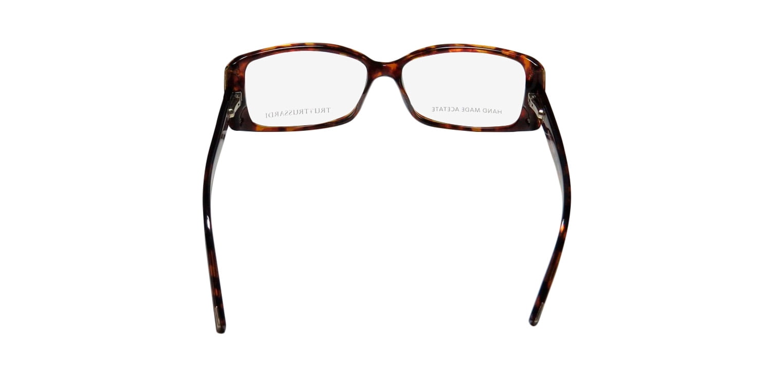 NEW TRUSSARDI 12704 WOMENS/LADIES DESIGNER FULL-RIM HAVANA / GOLD ADULT SIZE CLASSY MUST HAVE FRAME DEMO LENSES 54-14-135 EYEGLASSES/GLASSES