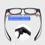 Adjustable Glasses Dial Vision Adjustable Focus Reading Glasses Blue Light Blocking Zoom Eyeglasses for Men and Women