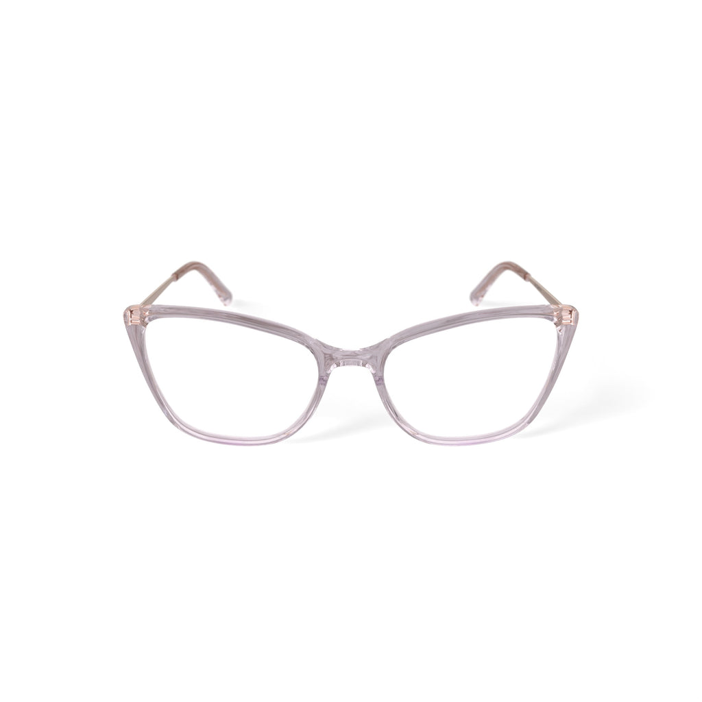 Women's MV007 Whitney Cat Eye Prescription Eyeglasses with Case, Crystal Brown