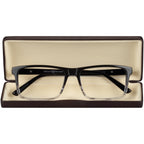 Men's HV713 Rectangular Prescription Eyeglasses with Case, Grey Crystal Gradient