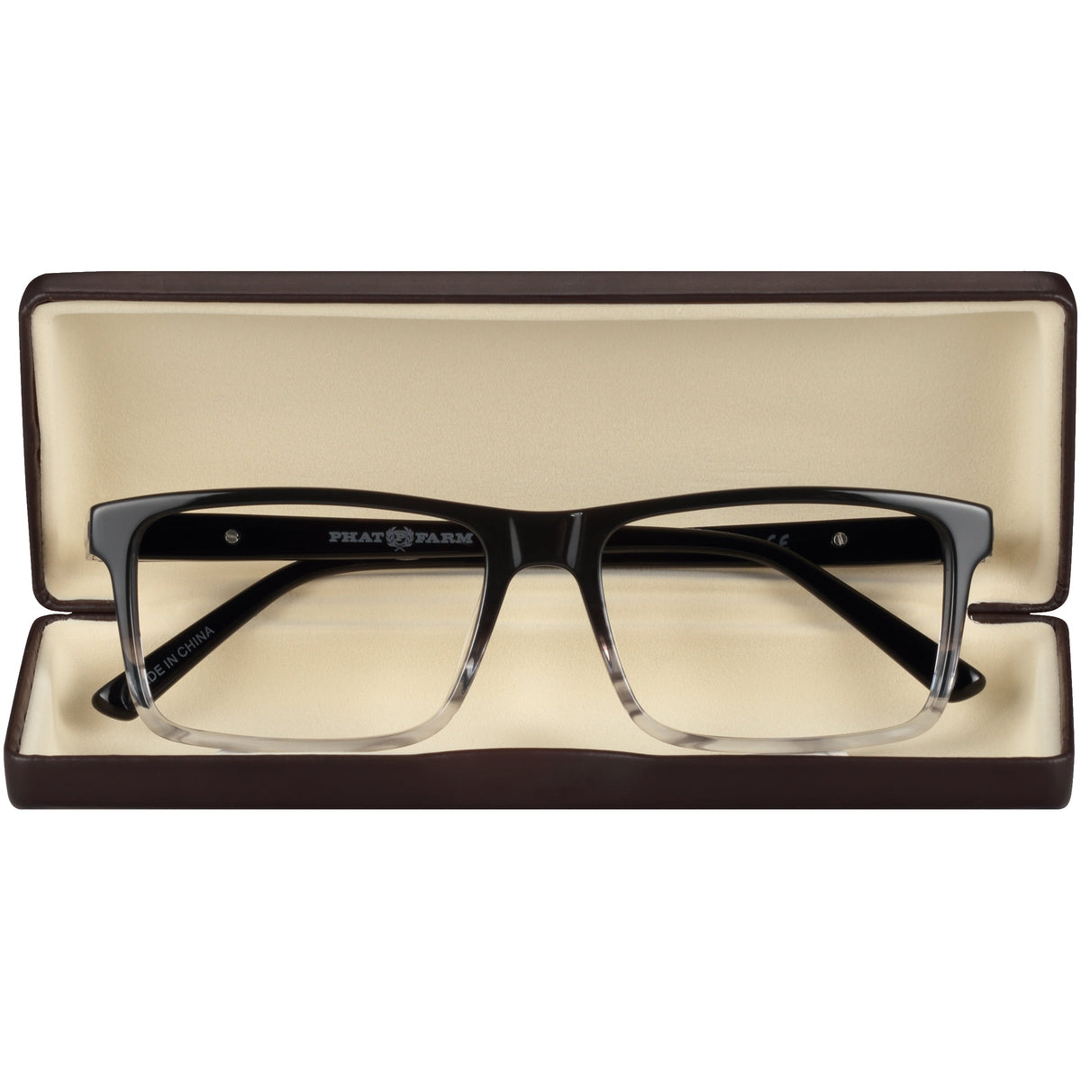 Men's HV713 Rectangular Prescription Eyeglasses with Case, Grey Crystal Gradient