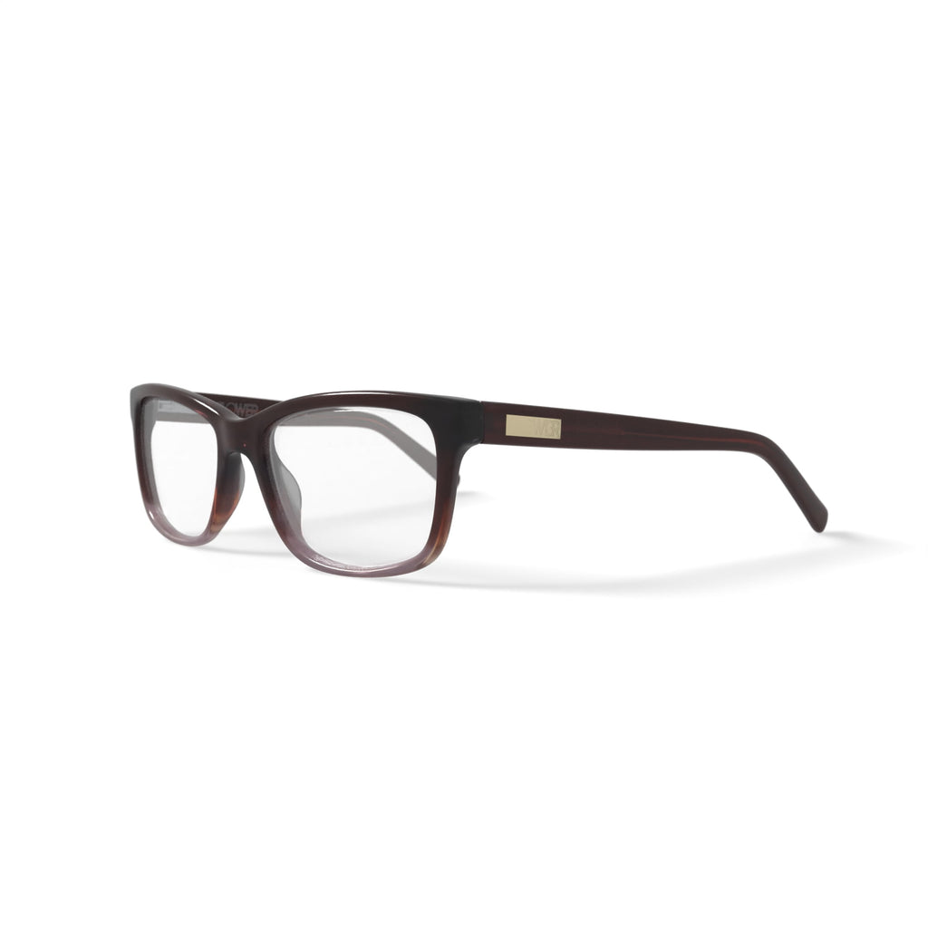 Flower Women's Square Eyeglasses, FLR6005, Lauren, Brown, 52-16-135, with Case