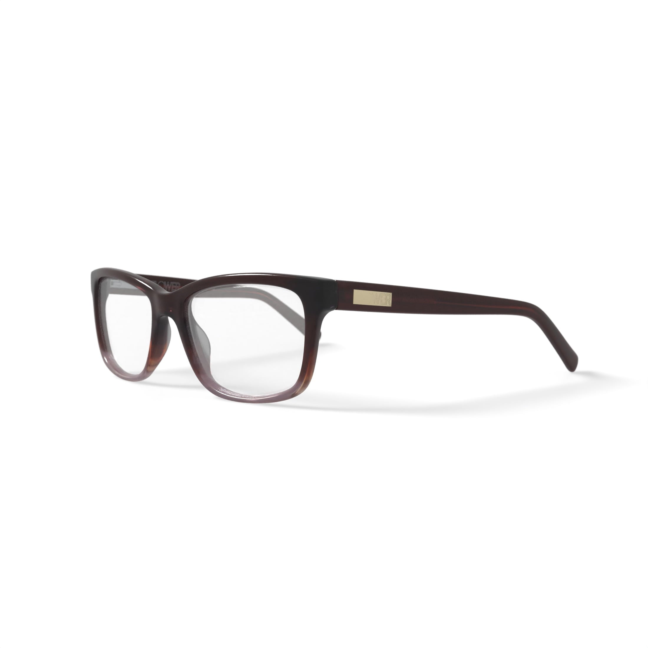 Flower Women's Square Eyeglasses, FLR6005, Lauren, Brown, 52-16-135, with Case