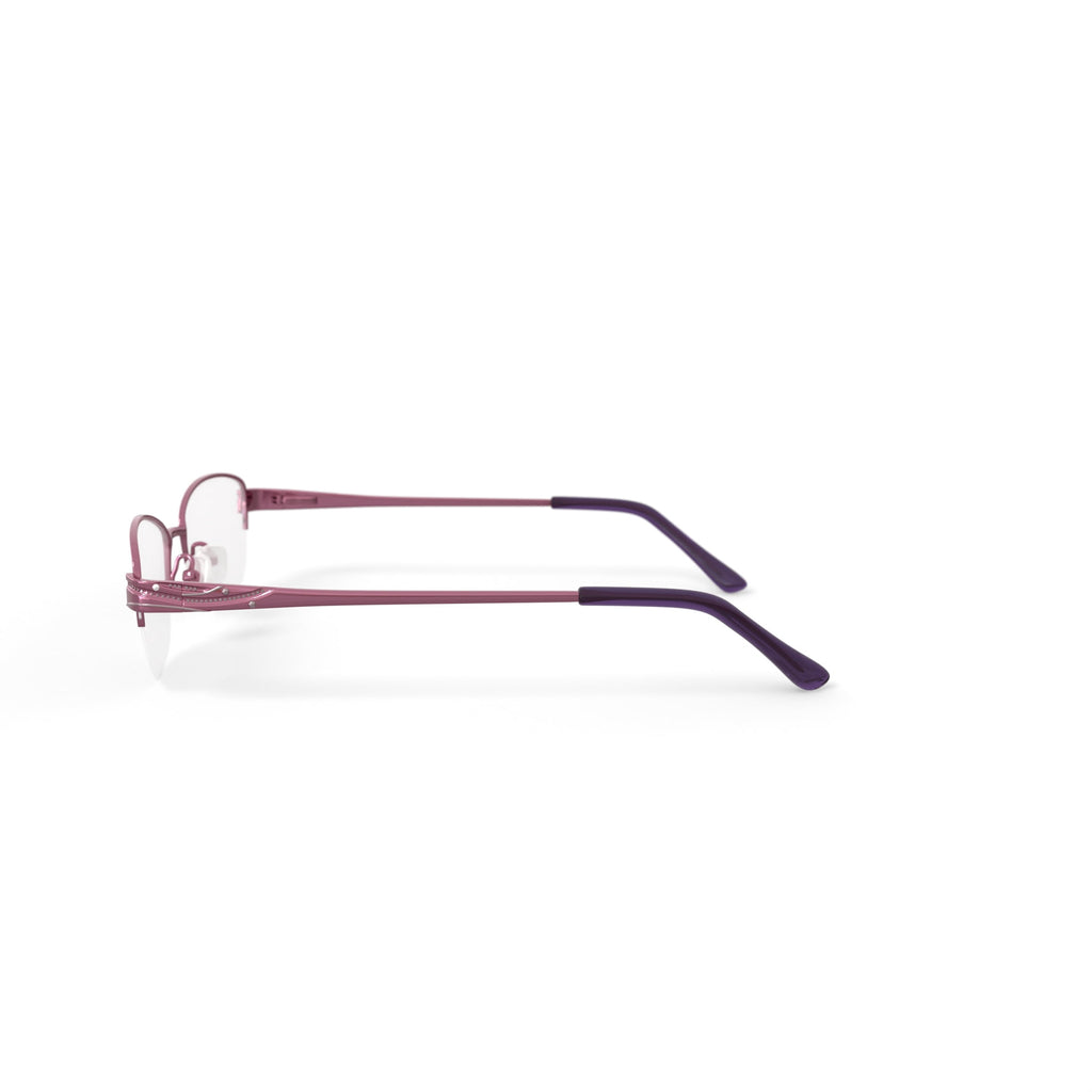 Visage Womens E203 Rectangular Prescription Eyeglasses with Case, Purple