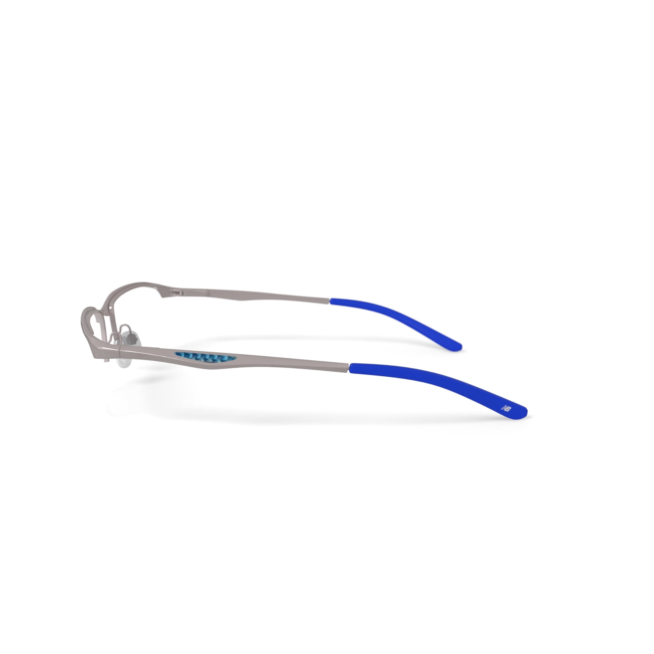 New Balance Men's NB506 Rectangular Prescription Eyeglasses with Case, Silver