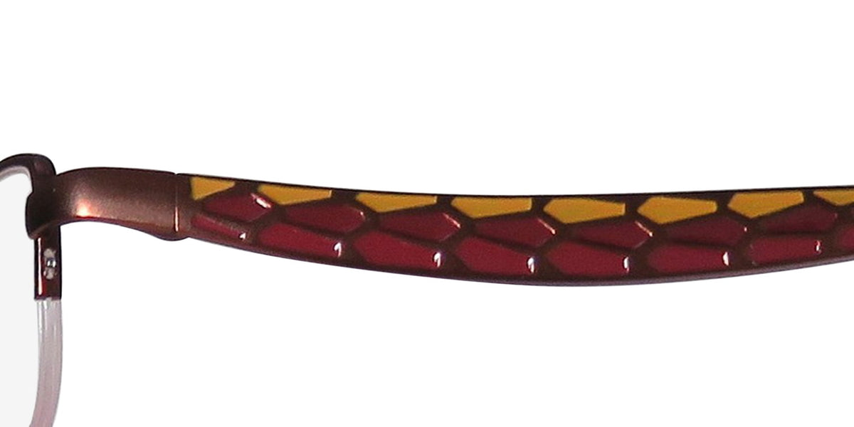 NEW BETSEY JOHNSON BOHO BOA MENS/WOMENS DESIGNER HALF-RIM BRONZE / MULTICOLOR HOT AMERICAN FASHION DESIGNER FRAME DEMO LENSES 50-17-137 EYEGLASSES/GLASSES