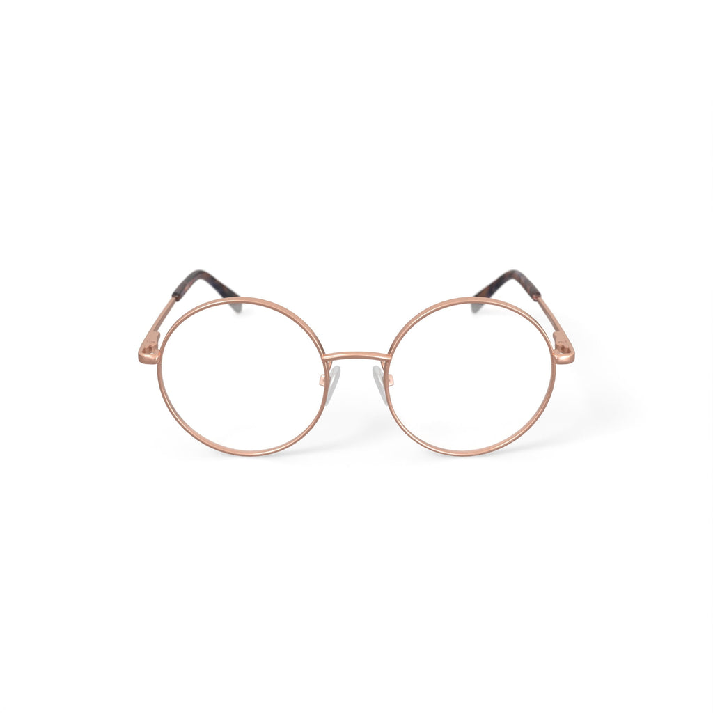 Keo Womens Kylo Round Prescription Eyeglasses with Case, Gold