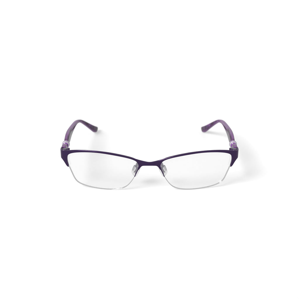 Women's EC973 Square Prescription Eyeglasses with Case, Purple