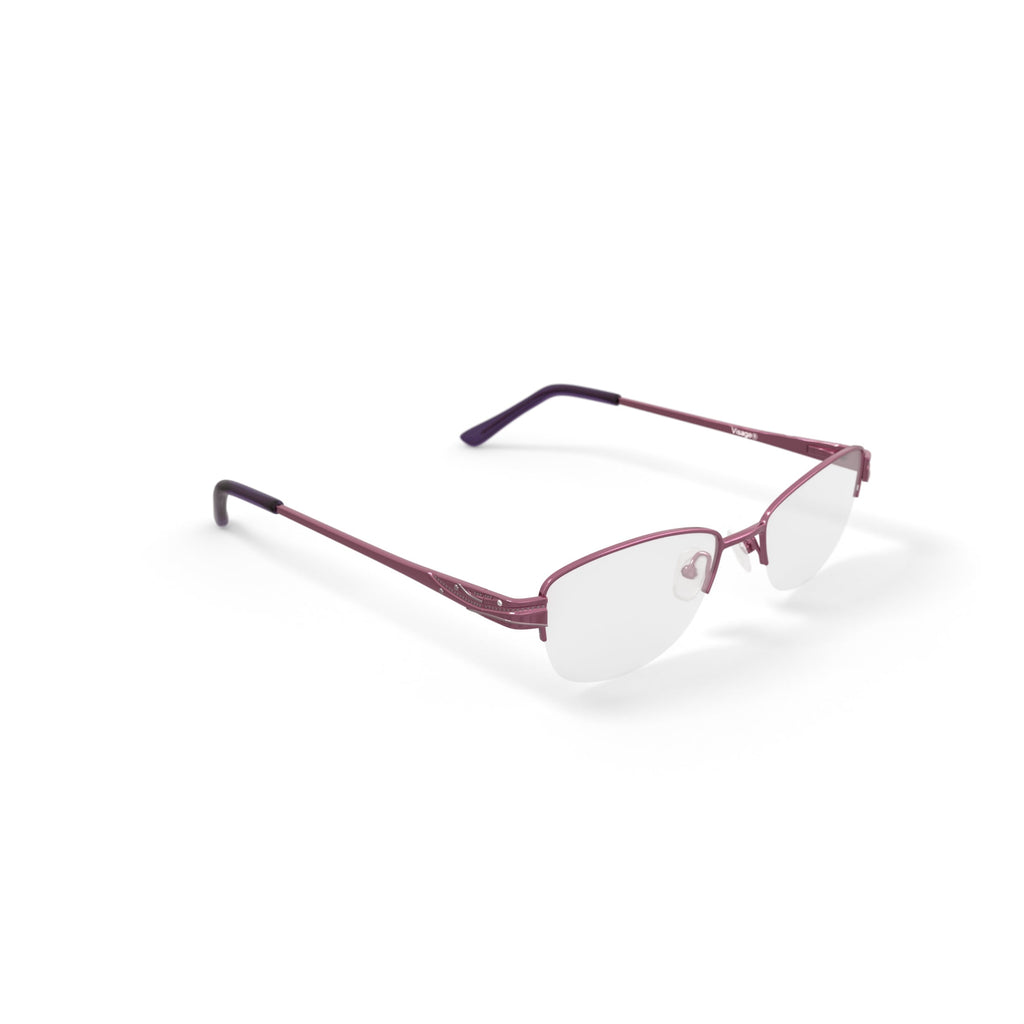 Visage Womens E203 Rectangular Prescription Eyeglasses with Case, Purple
