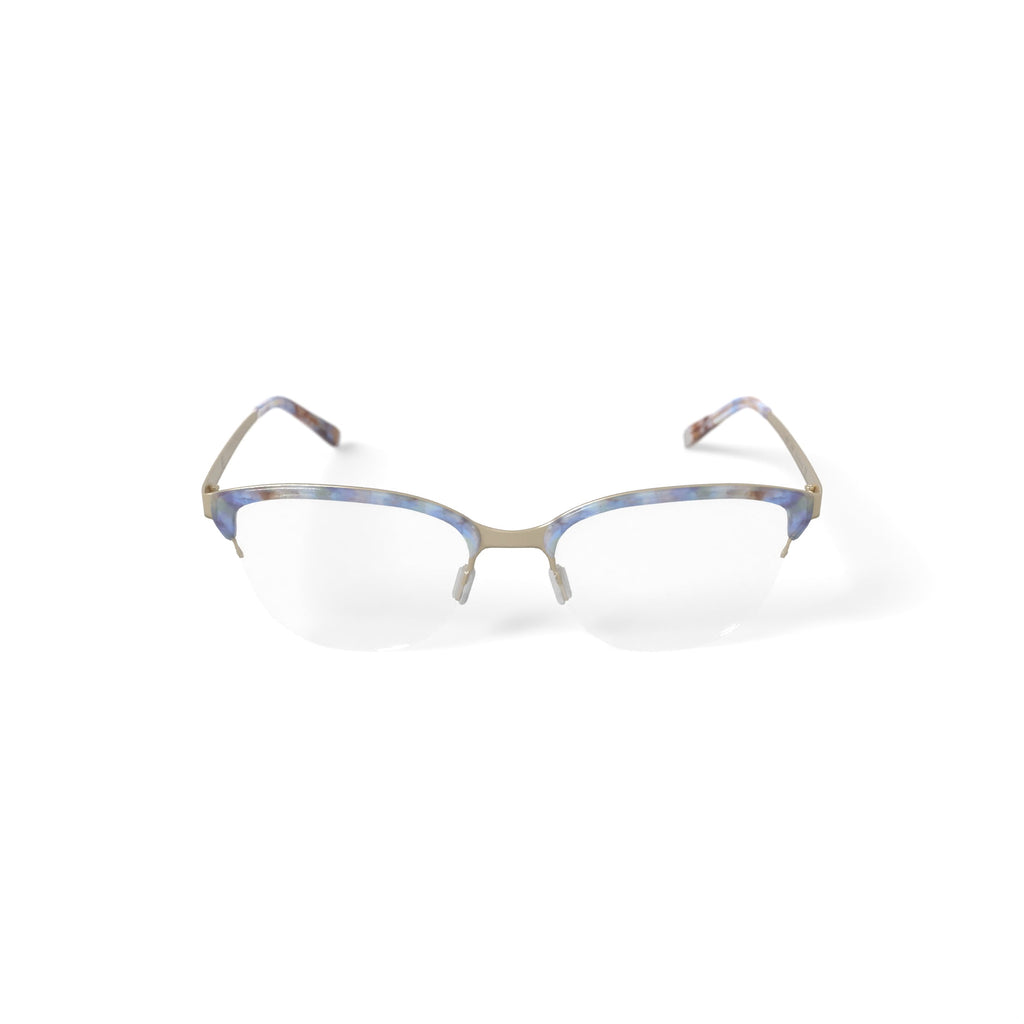 Keo Womens Kaydi Cat Eye Prescription Eyeglasses with Case, Gold-Tone Blue Tortoise