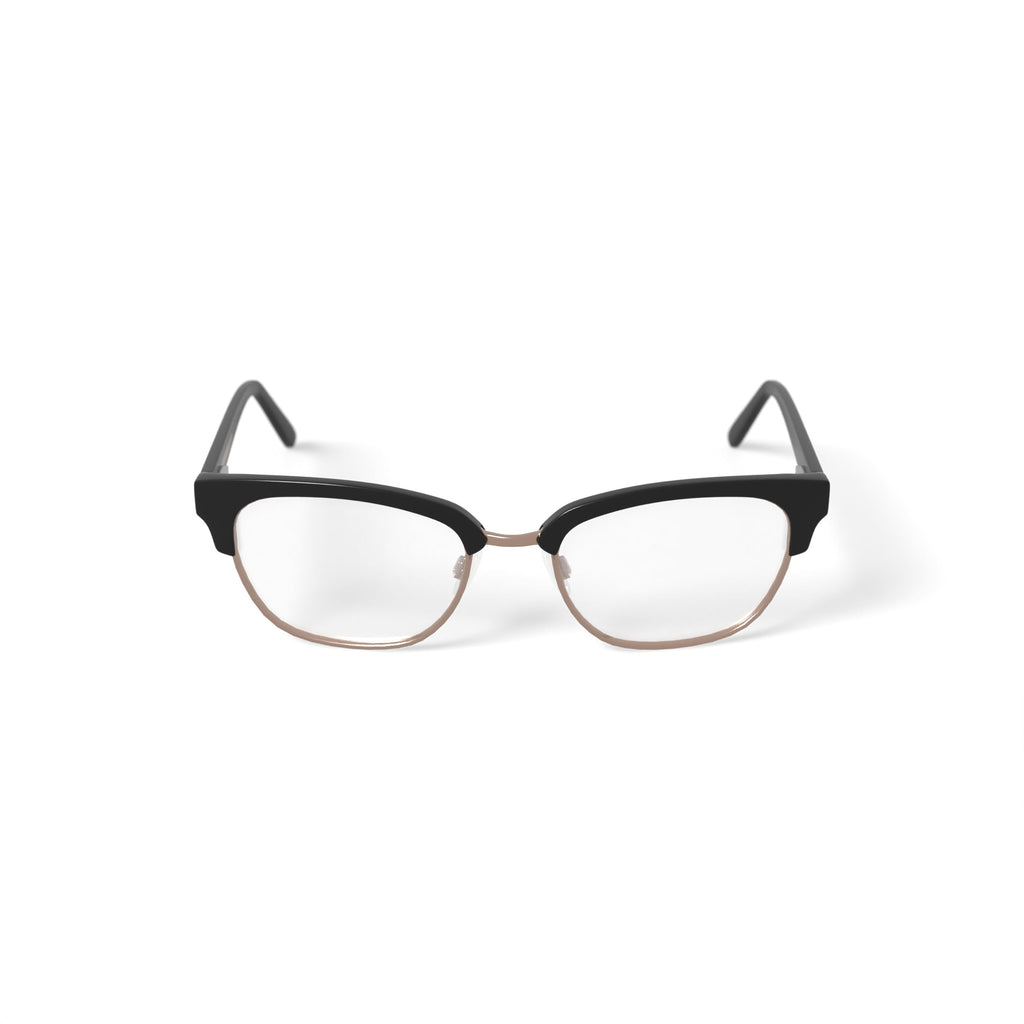 Women's Alyssa Browline Prescription Eyeglasses with Case, Black