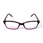 Women's HC07 Rectangular Prescription Eyeglasses with Case, Purple Tortoise